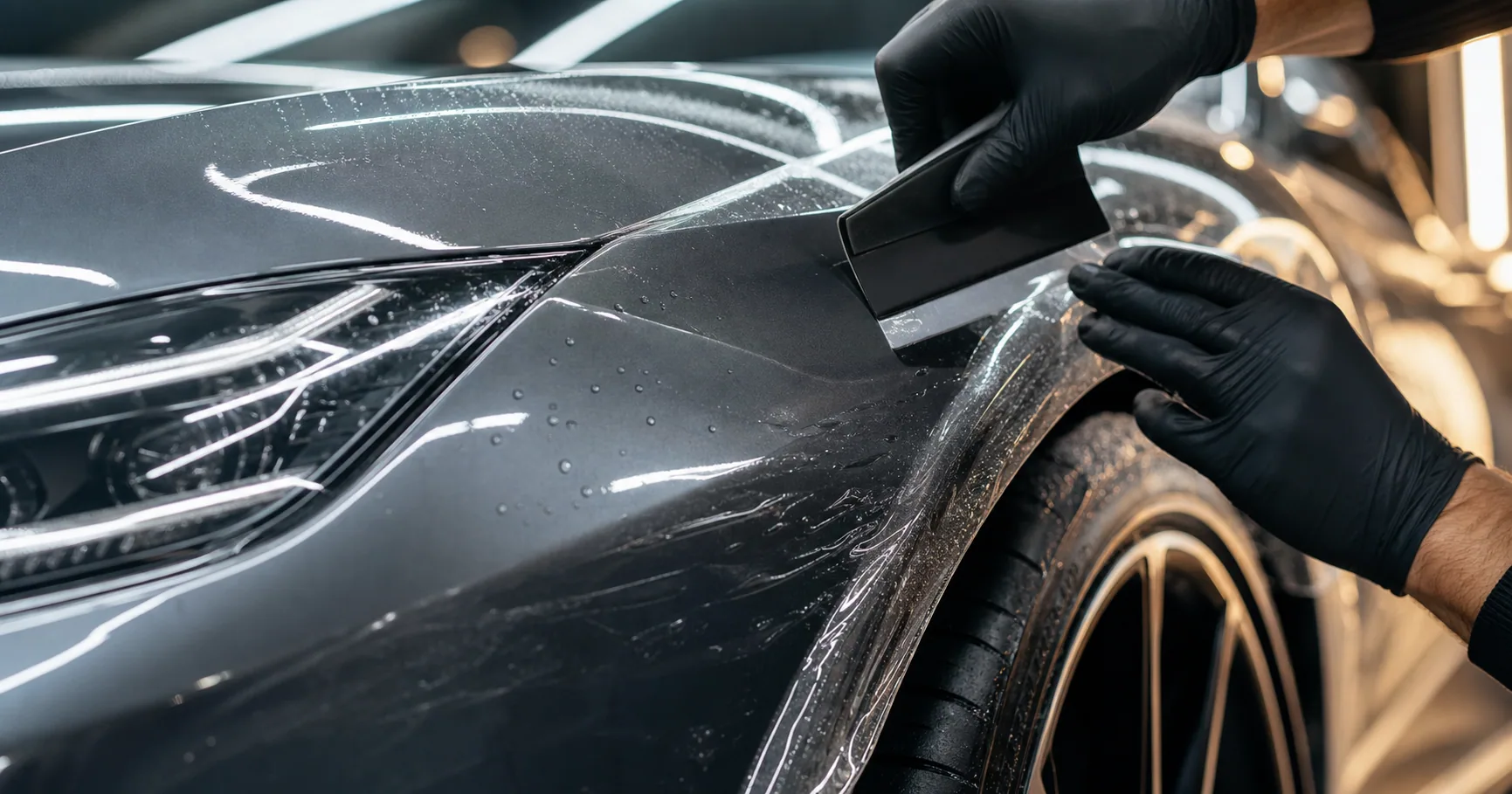 Fictional paint protection film installation